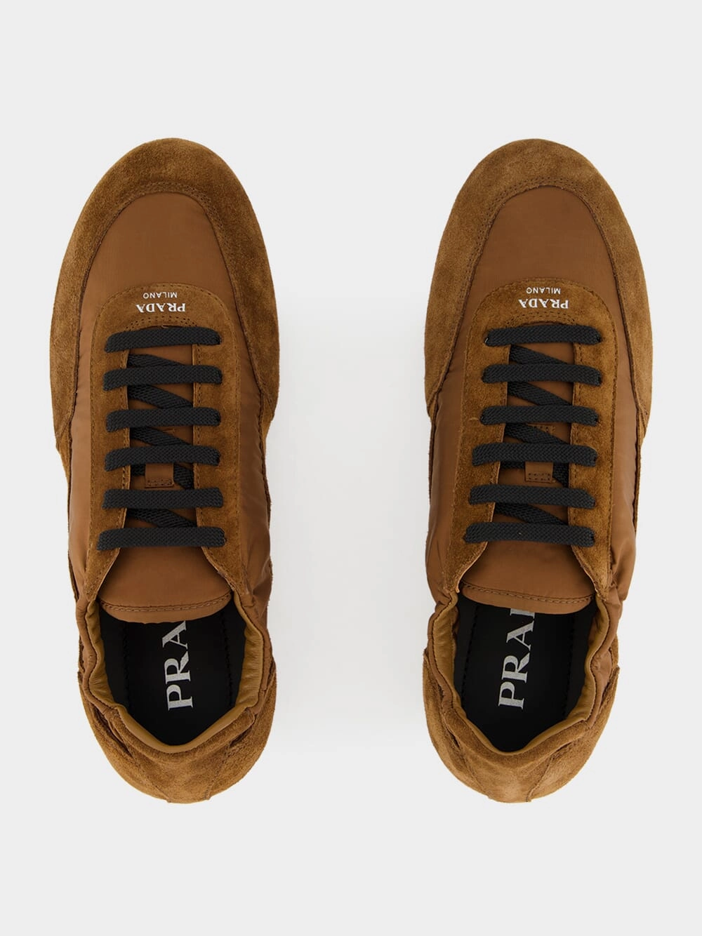 Palisander Brown Re-Nylon and Suede Sneakers