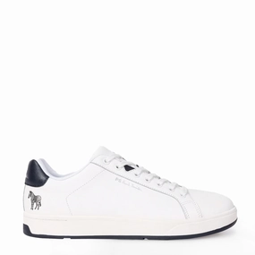 Paul Smith Albany Leather Zebra Trainers White Trendy Trainers for Men