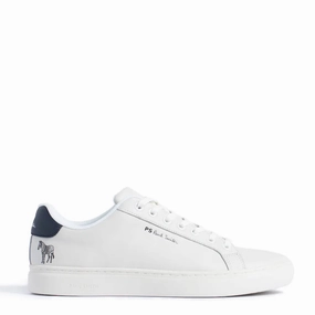 Paul Smith Rex Zebra Trainers White Leather Trendy Trainers for Men