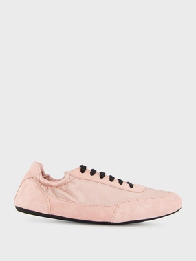 Peach Re-Nylon and Suede Collapse Sneakers Womens Sneakers at outlet price