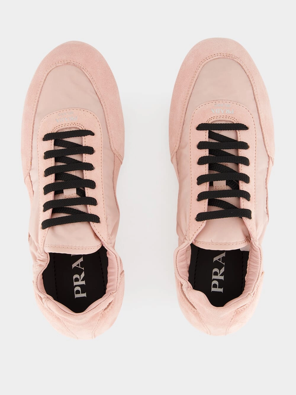 Peach Re-Nylon and Suede Collapse Sneakers
