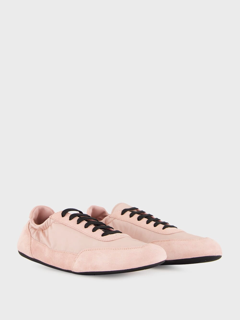 Peach Re-Nylon and Suede Collapse Sneakers