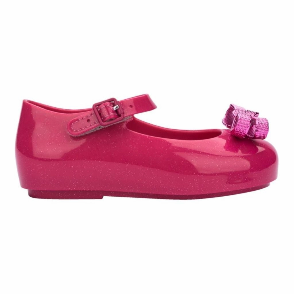 Pink Glitter Bow Jelly Shoes