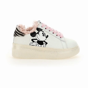 Pink Trim Mickey Platform Sneakers Affordable Casual Footwear for Girls