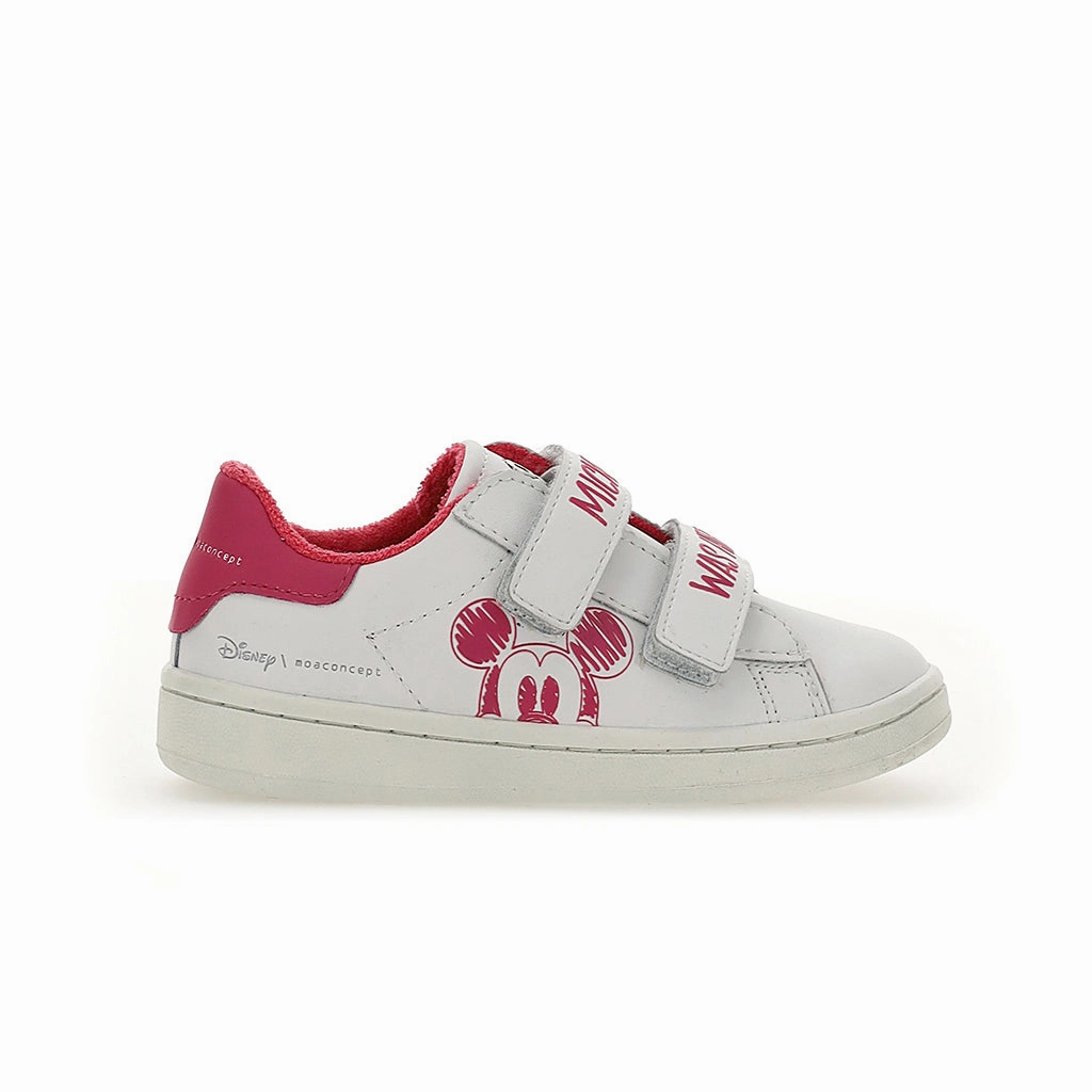 Pink Trim Mickey Velcro Sneakers