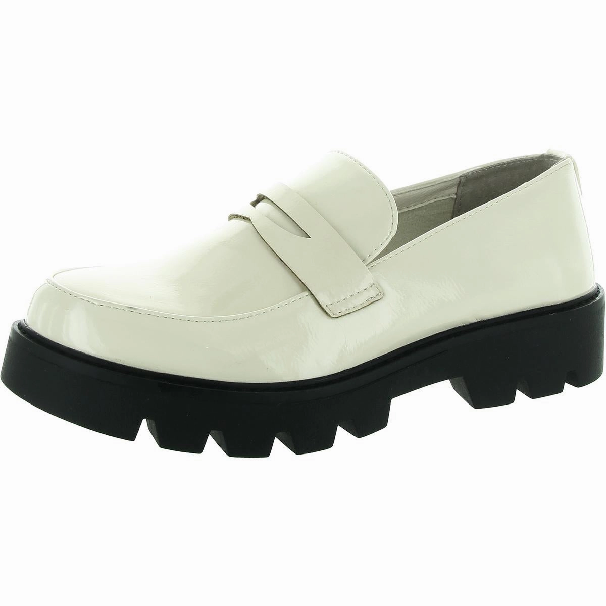 Playback Womens Padded Insole Patent Loafers Trendy Flats for Women