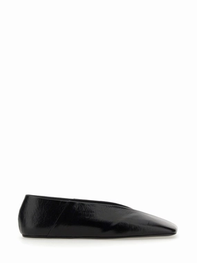 Pointed Black Leather Slippers With Design Chic Flats for Women deals