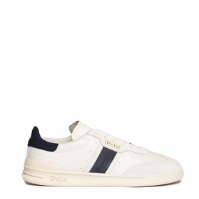 Polo Ralph Lauren Aera Trainers Low Top Lace Cream / Navy Trendy Trainers for Men