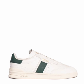 Polo Ralph Lauren Aera Trainers Low Top Lace White / Green Trendy Trainers for Men