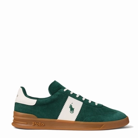 Polo Ralph Lauren Heritage Aera Suede Trainer Forest / Off White Trendy Trainers for Men