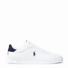 Polo Ralph Lauren Heritage Court II Leather Trainer White / Navy / Red Trendy Trainers for Men