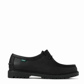 Polo Ralph Lauren Jett Lug-Sole Leather Moc-Toe Shoe Black Mens Shoes outlet price