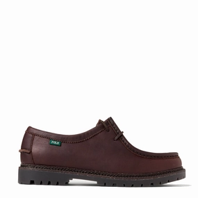 Polo Ralph Lauren Jett Lug-Sole Suede Moc-Toe Shoe Dark Brown Mens Shoes outlet price