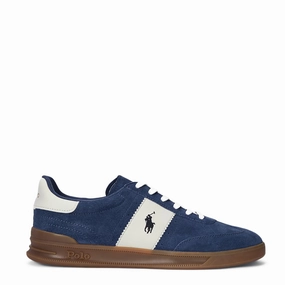 Polo Sport Heritage Aera Suede Trainer Light Navy / Cream Trendy Trainers for Men