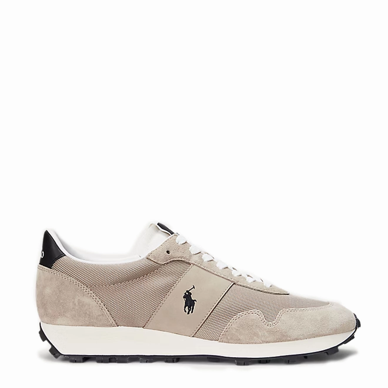 Polo Sport PRL Trail 125 Suede-Panelled Trainer Milkshake / Black Trendy Trainers for Men