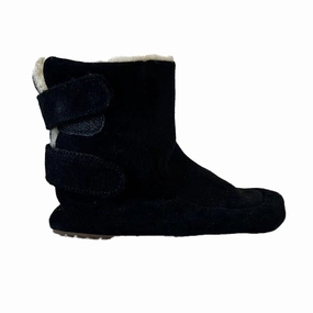 Pom Pom Unisex Black Suede Boots Boys Casual Shoes clearance