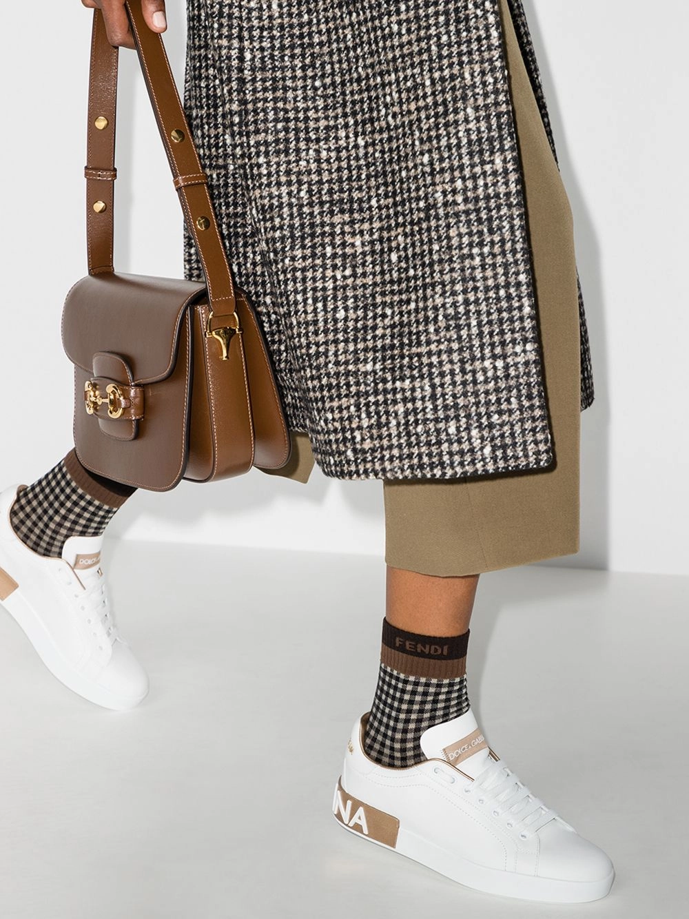Portofino Gold Leather Sneakers