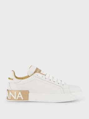 Portofino Gold Leather Sneakers Womens Sneakers at outlet price