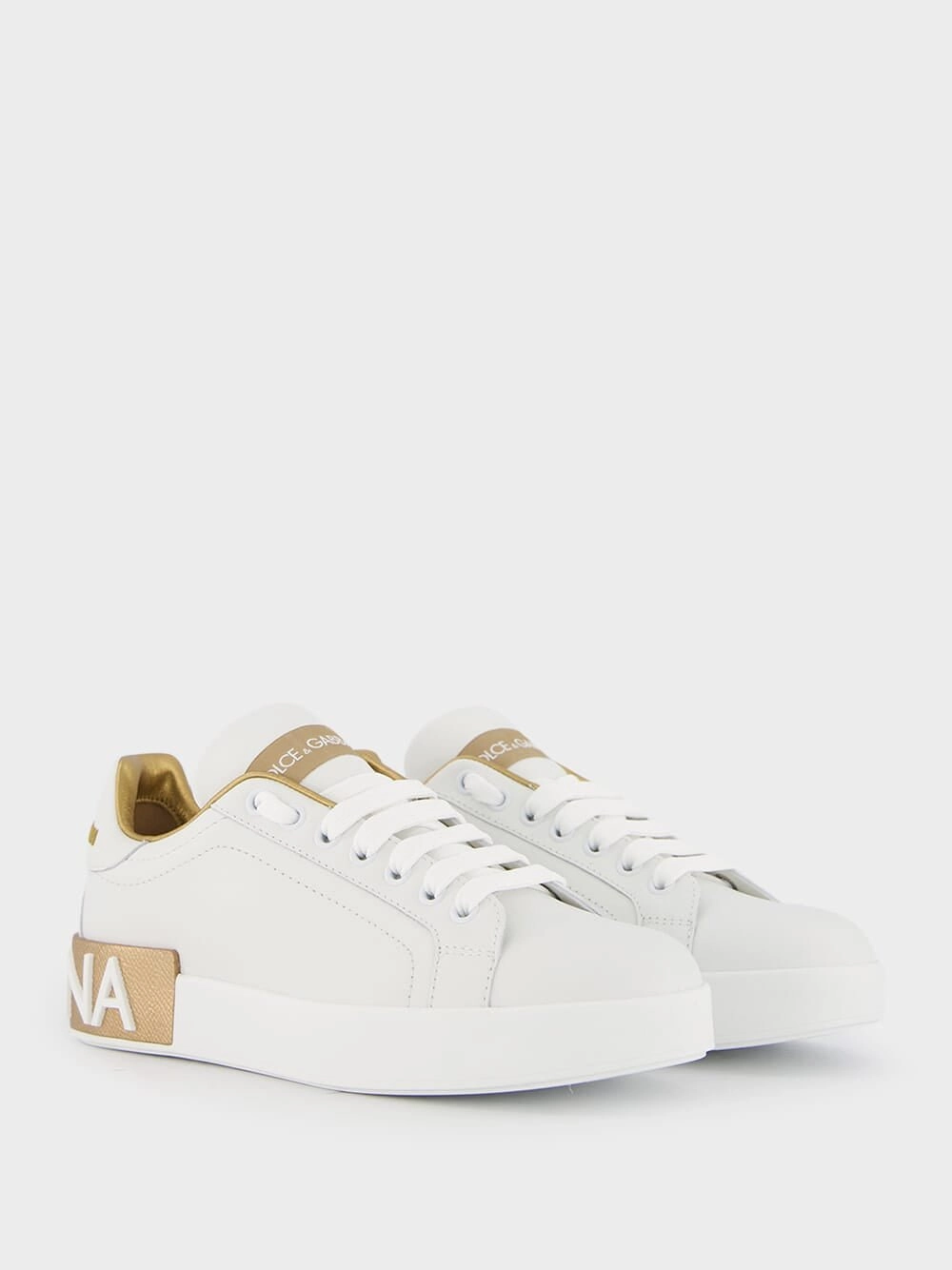 Portofino Gold Leather Sneakers