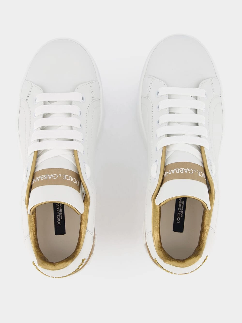 Portofino Gold Leather Sneakers