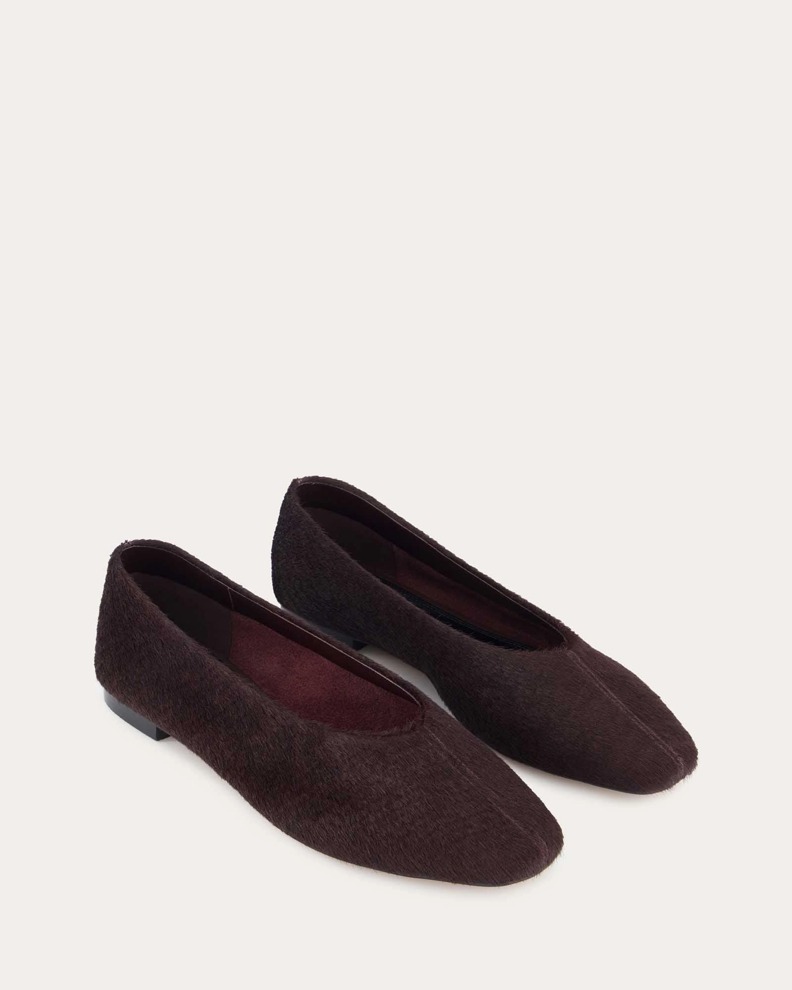 POSIE CASUAL FLATS MERLOT LEATHER