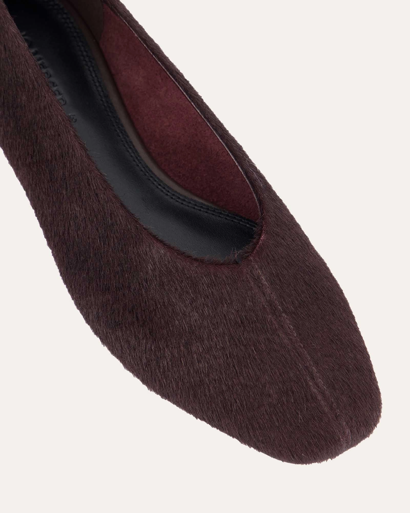POSIE CASUAL FLATS MERLOT LEATHER
