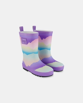 Printed Rain Boots Mauve And Blue, Pink Mountain Cheap Girls Footwear online