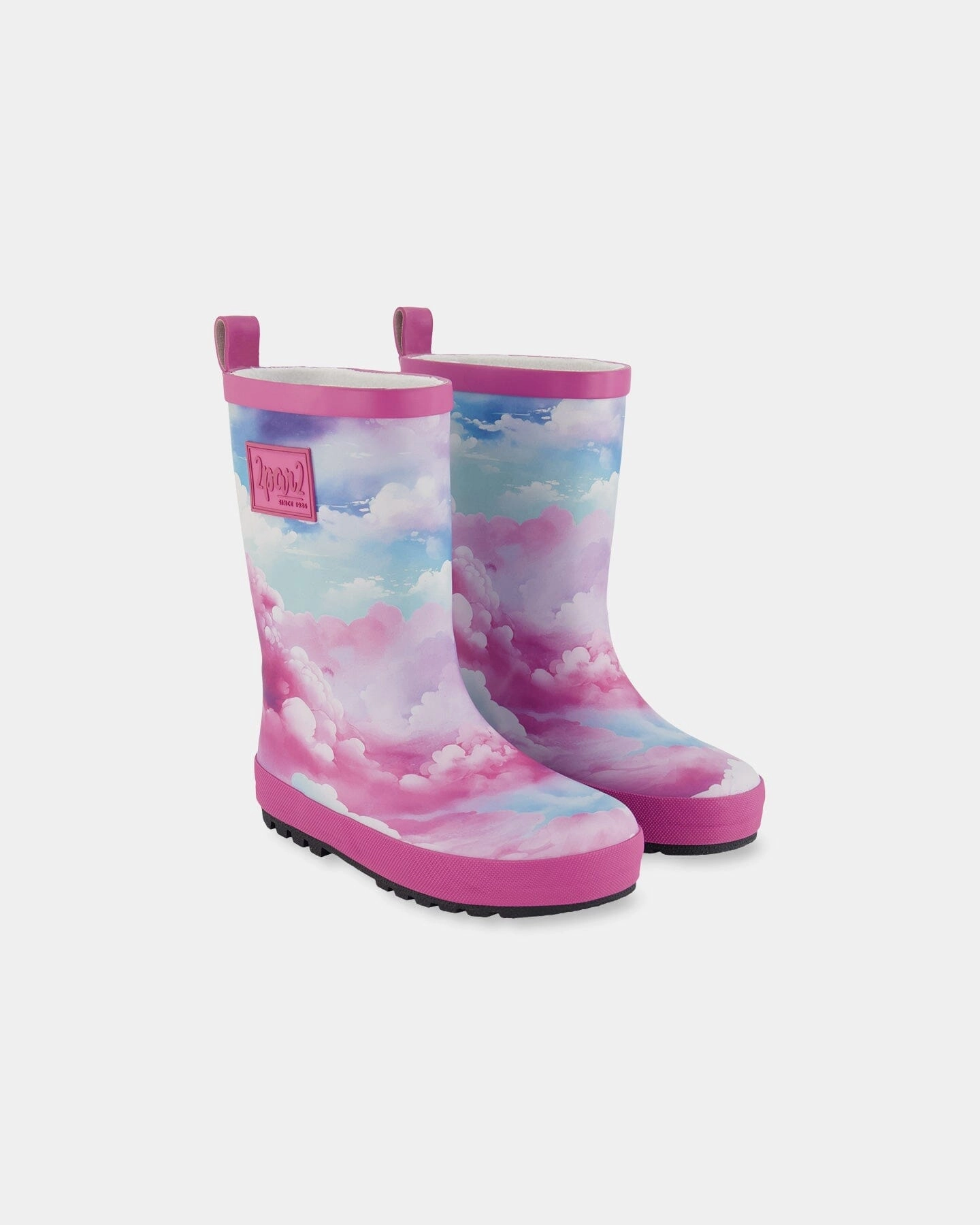 Printed Rain Boots Multicolored And Vibrant Pink Background Cheap Girls Footwear online