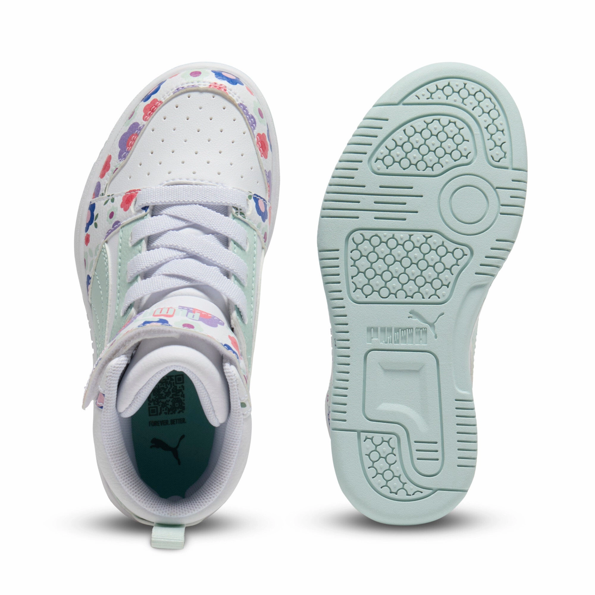 PUMA Rebound V6 Mid Flower Garden Little Kids' Sneakers