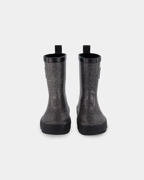 Rain Boots Glittering Black Discount Girls Shoes with deals