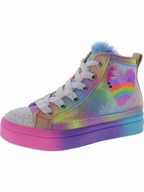 Rainbow Joys Girls Little Kid Glitter Light-Up Shoes Affordable Casual Footwear for Girls