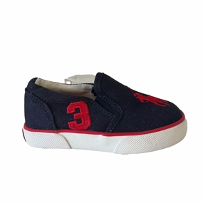 Ralph Lauren Boys Black | Red Sneakers Boys Casual Shoes clearance