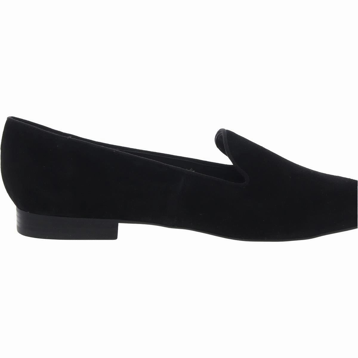 Renold Womens Block Heel Faux Suede Loafers