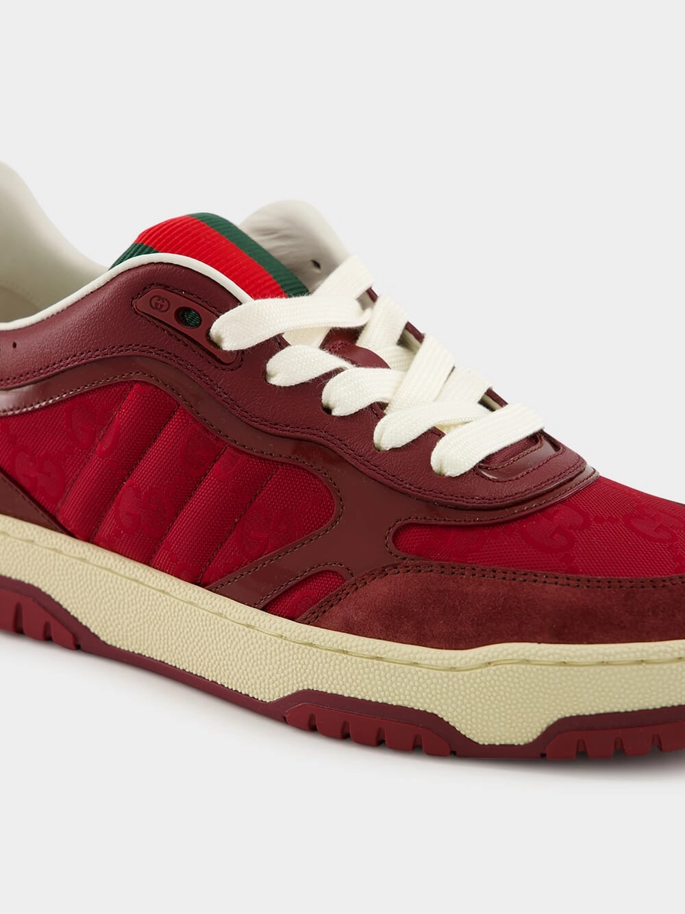 Rosso Ancora Red Re-Web Suede Low-Top Sneakers