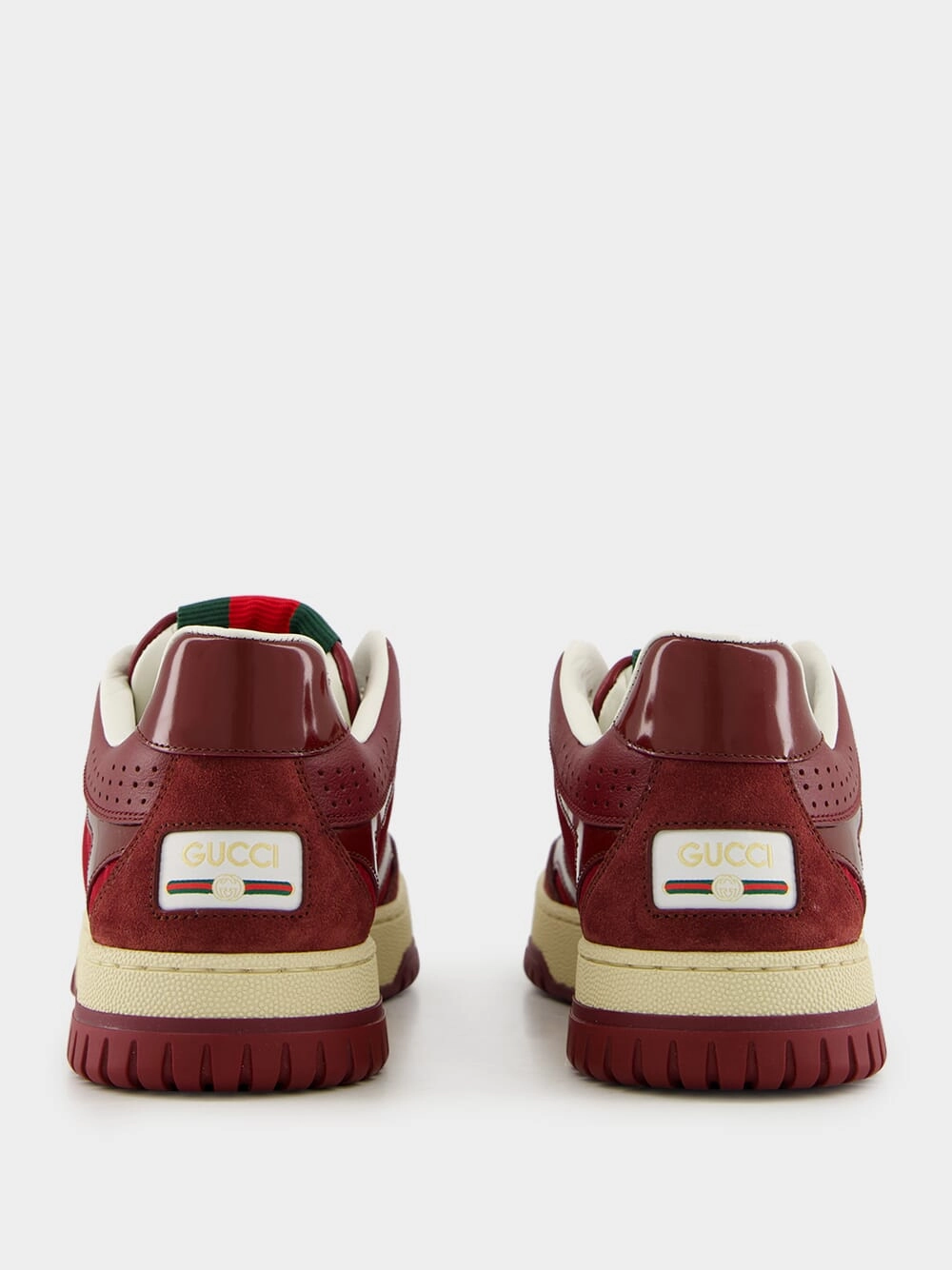 Rosso Ancora Red Re-Web Suede Low-Top Sneakers