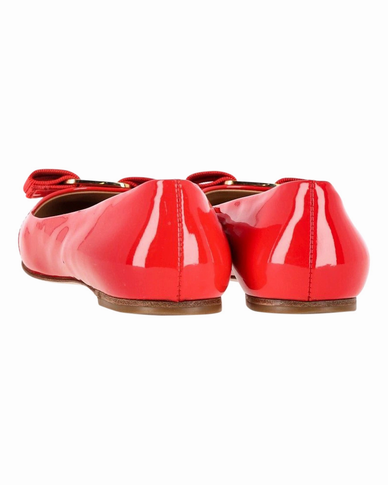 Salvatore Ferragamo Varina Ballet Flats in Red Patent Leather