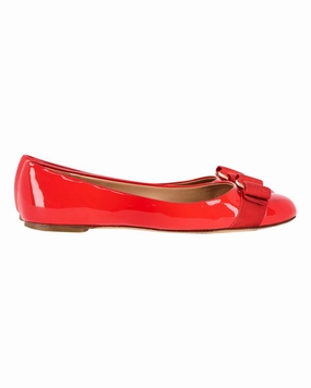Salvatore Ferragamo Varina Ballet Flats in Red Patent Leather Womens Flats special deals