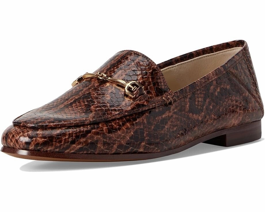 Sam Edelman Loraine Women's 6 Stable Brown Snake Print Slip-On Loafers KHD2522