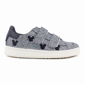 Silver Mickey Sneakers Affordable Casual Footwear for Girls