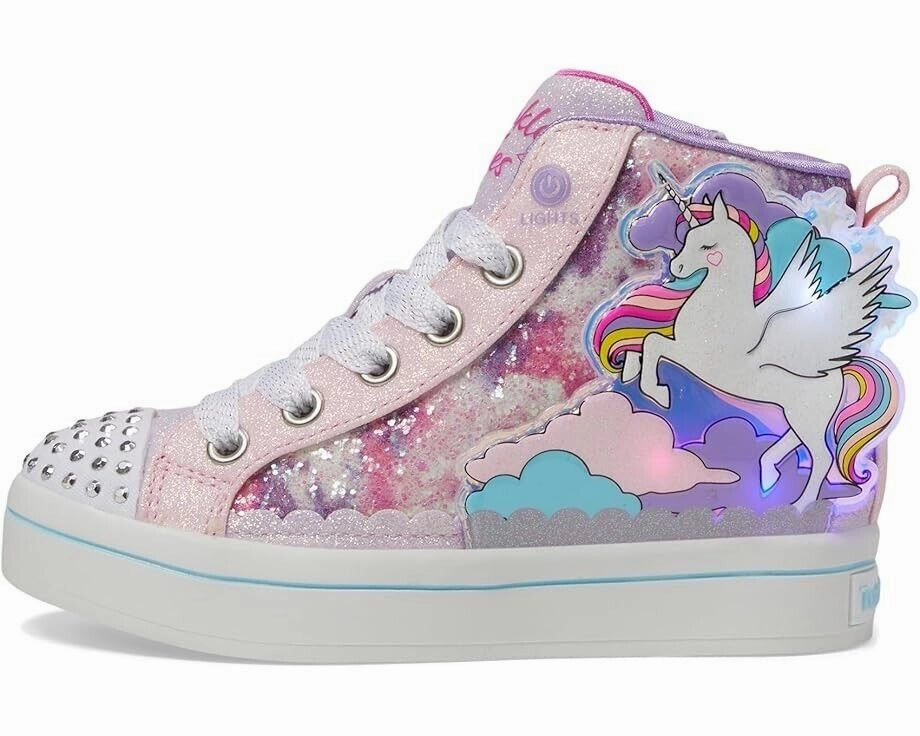 Skechers Twi-Lites 2.0 314399L Girls US 13.5 Pink Multi Glitter Sneakers FZP616