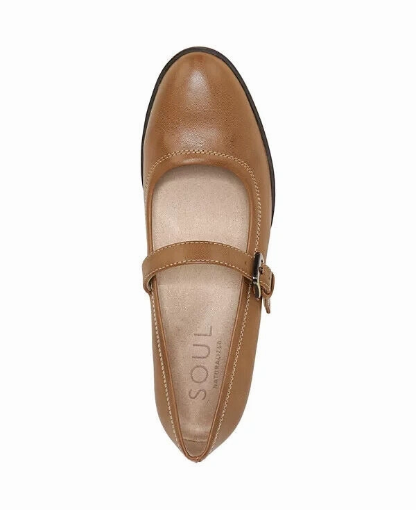 Soul Naturalizer Ramona I2184S1 Flat Women 7.5 Tan Faux Leather Mary Jane FZP409
