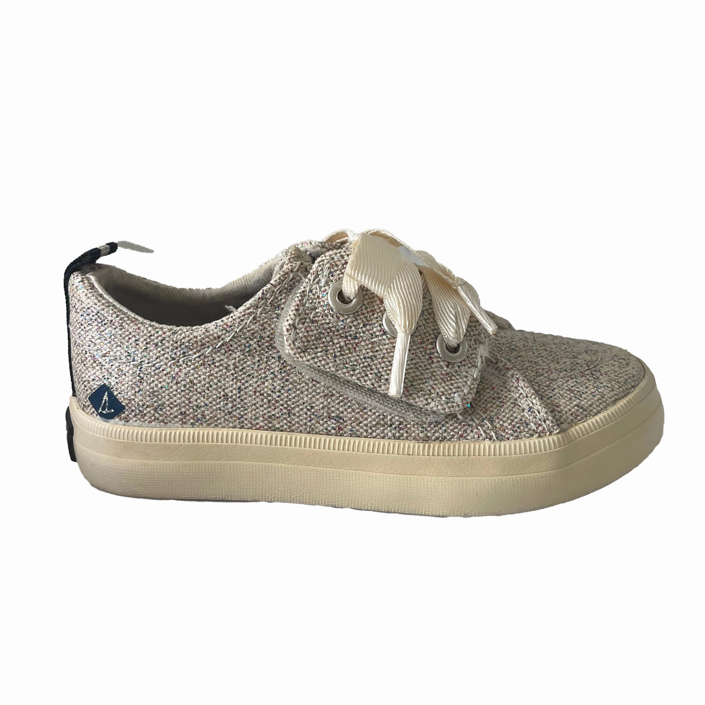 Sperry Girls Ivory Sparkle Sneakers Boys Casual Shoes clearance