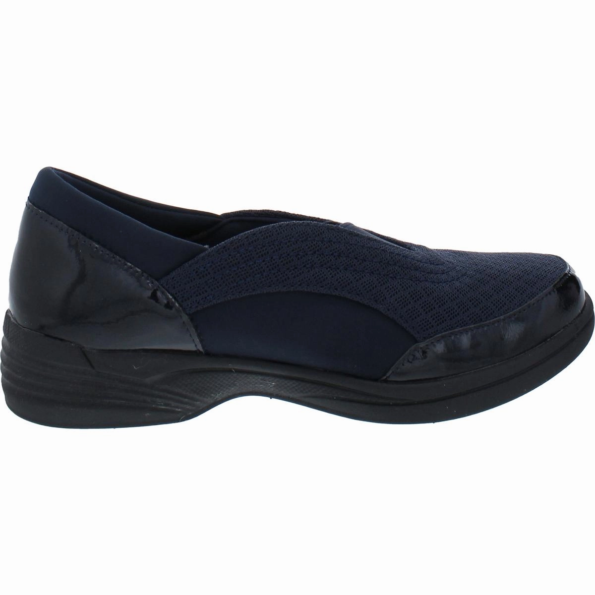 Spontaneous Womens Patent Cushioned Slip-On Sneakers