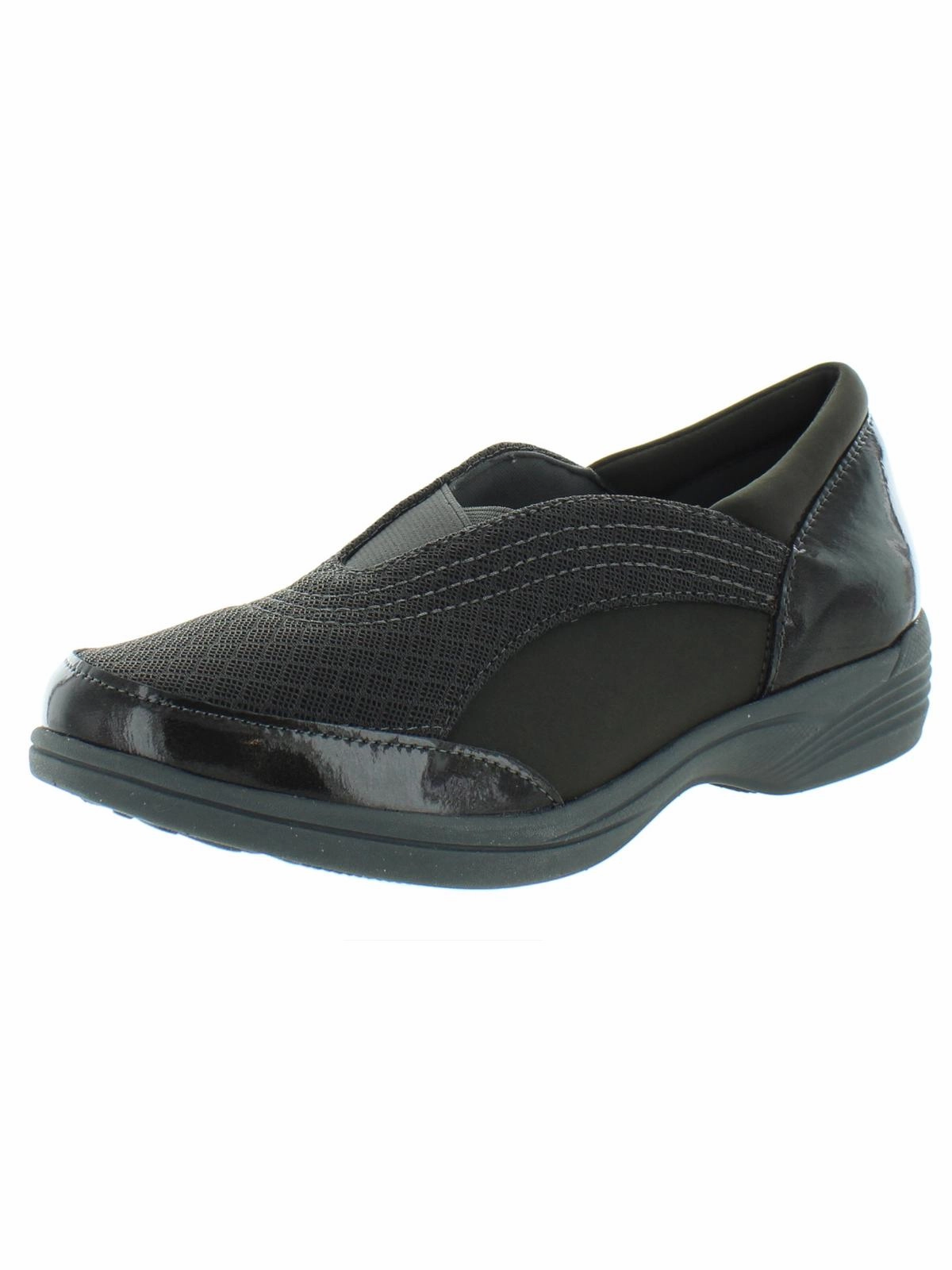 Spontaneous Womens Patent Cushioned Slip-On Sneakers