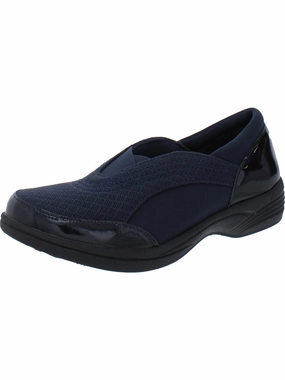 Spontaneous Womens Patent Cushioned Slip-On Sneakers Womens Flat Shoes clearance