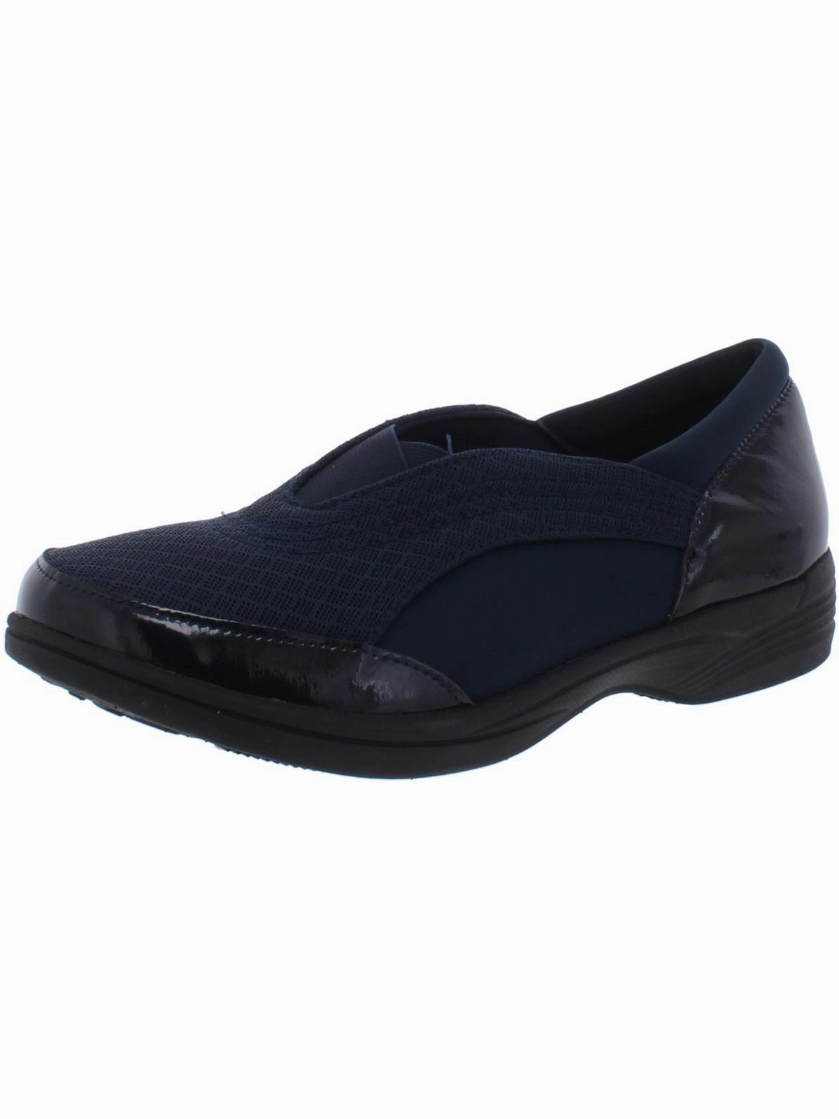 Spontaneous Womens Patent Cushioned Slip-On Sneakers