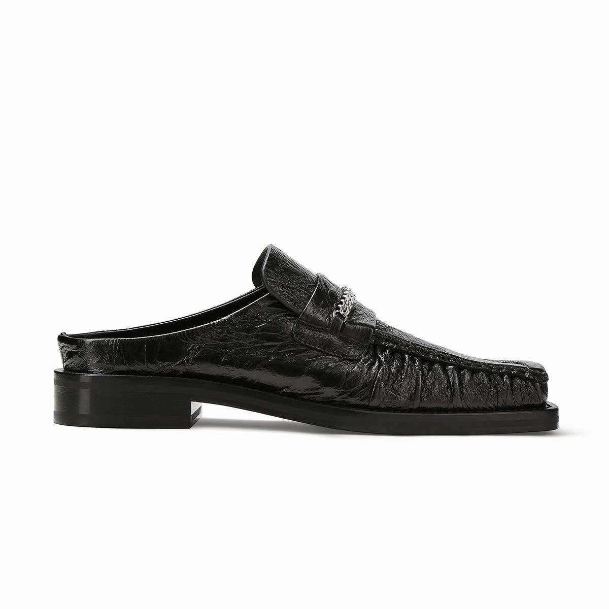 Square Toe Mule 'Black High Shine' Fashion Shoes for Women