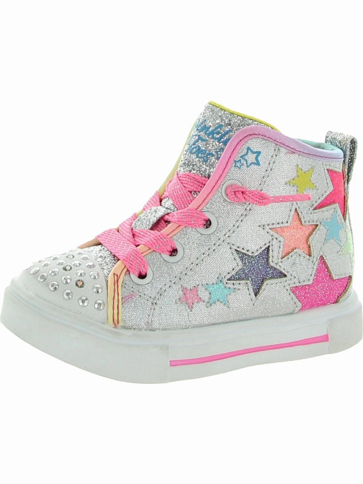 Star Glitz Girls Glitter High Top Light-Up Shoes Affordable Casual Footwear for Girls