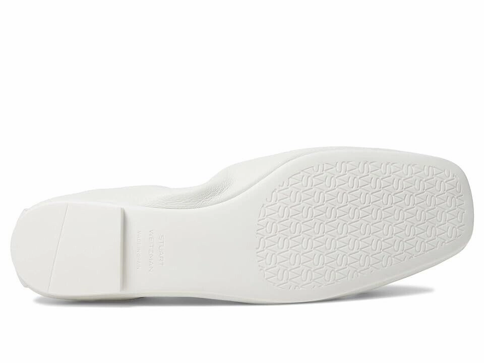 Stuart Weitzman Crystal Fleur Ballet Flat Women's 6 White Leather Slip-On KHD853