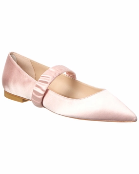 Stuart Weitzman Maxine Satin Ballet Flat Womens Flats special deals